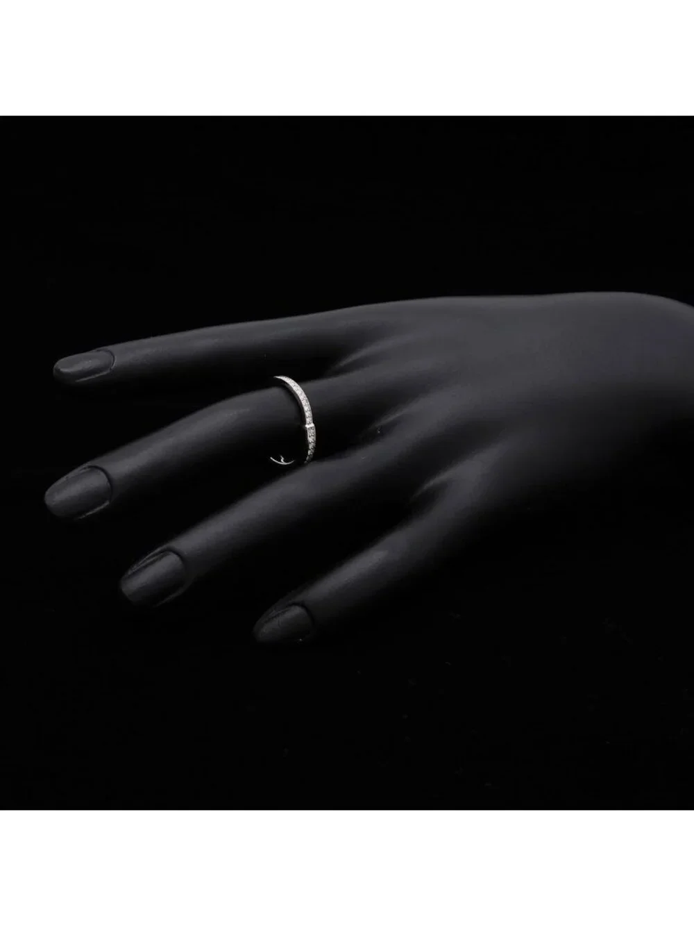 Tiffany & Co Lock Ring Full Pave Diamond 18k White Gold